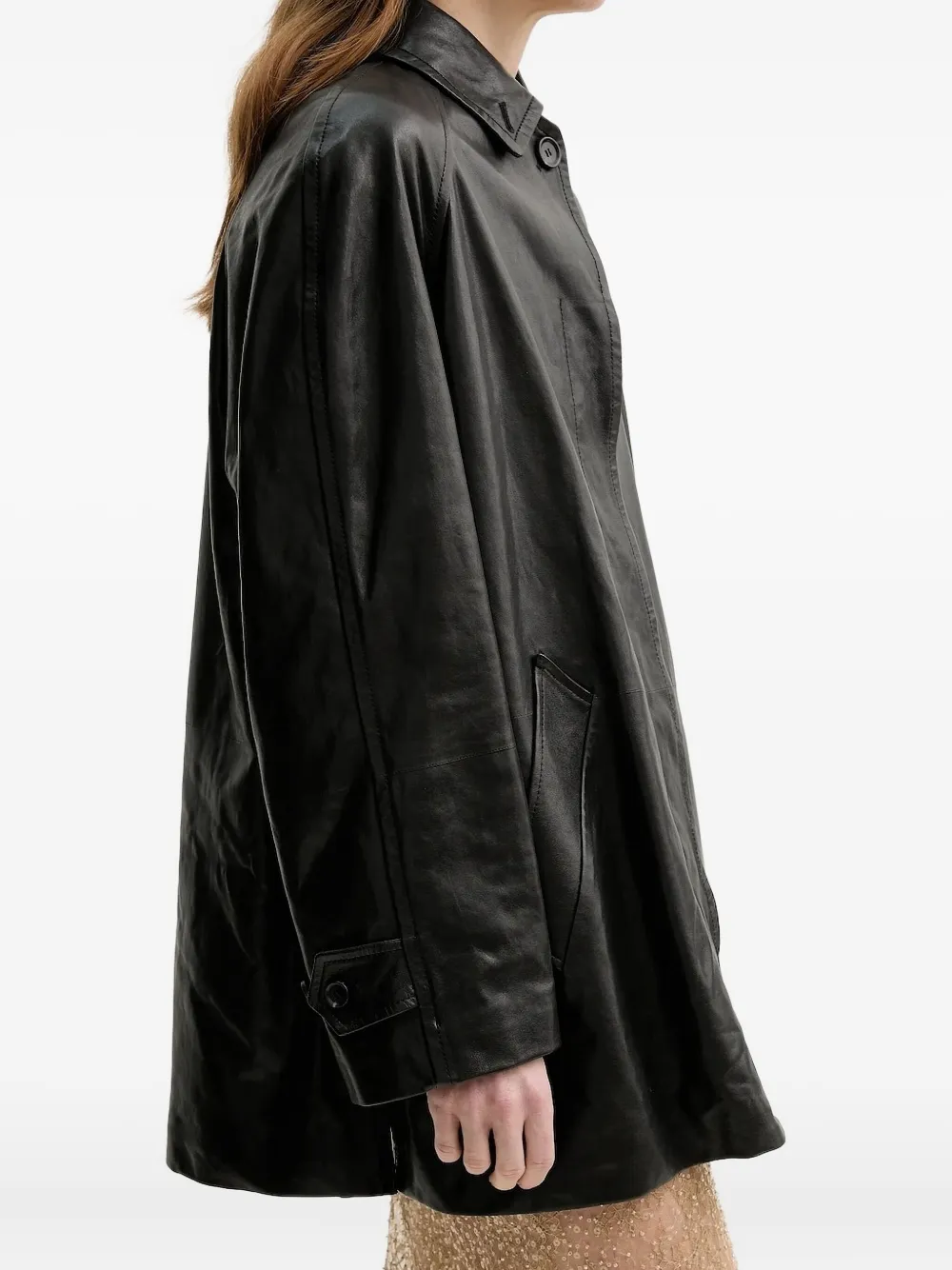 Jil Sander Oversized Leather Coat