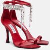 Jimmy Choo Verity 100 Embellished Satin Sandals