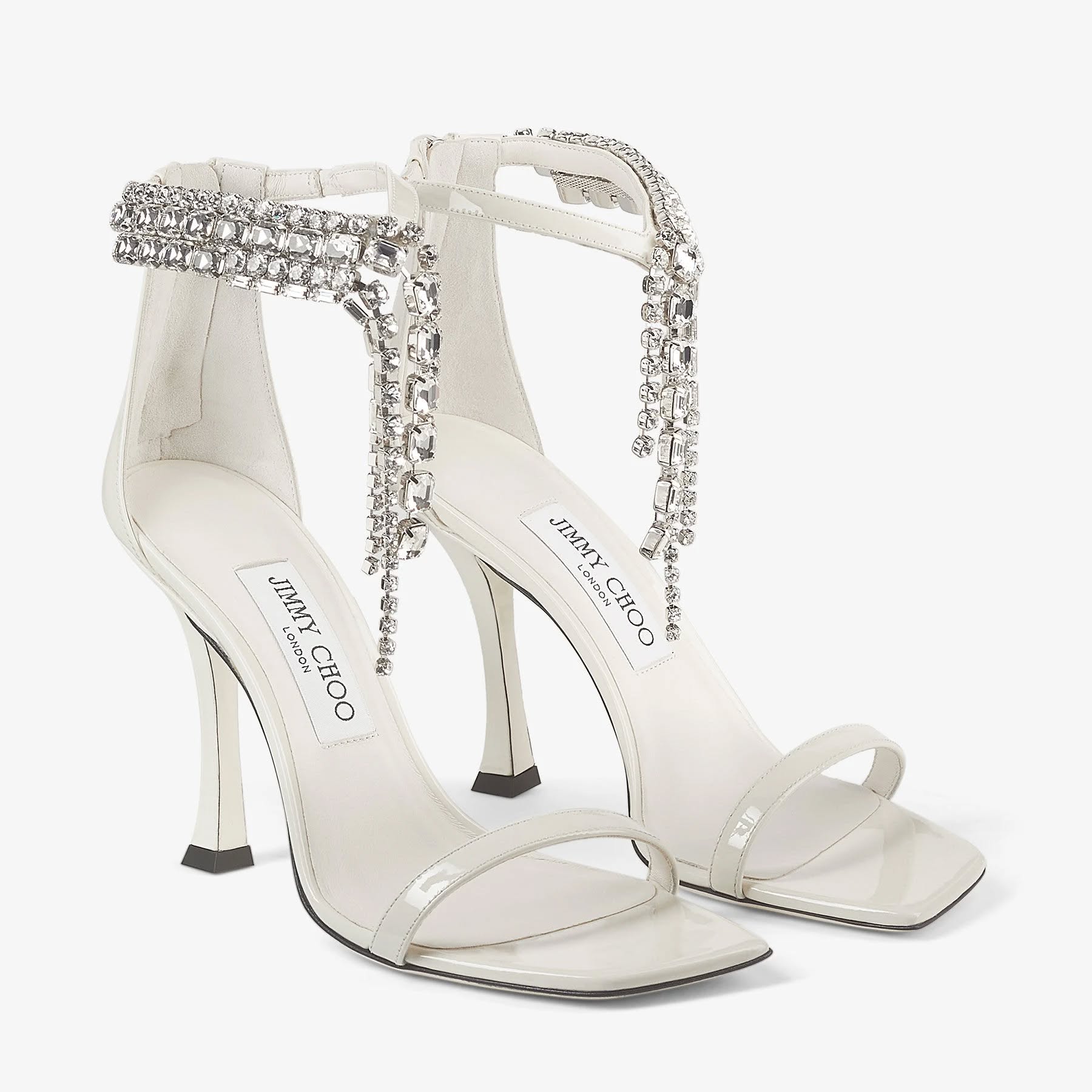 Jimmy Choo Verity 100 Embellished Satin Sandals