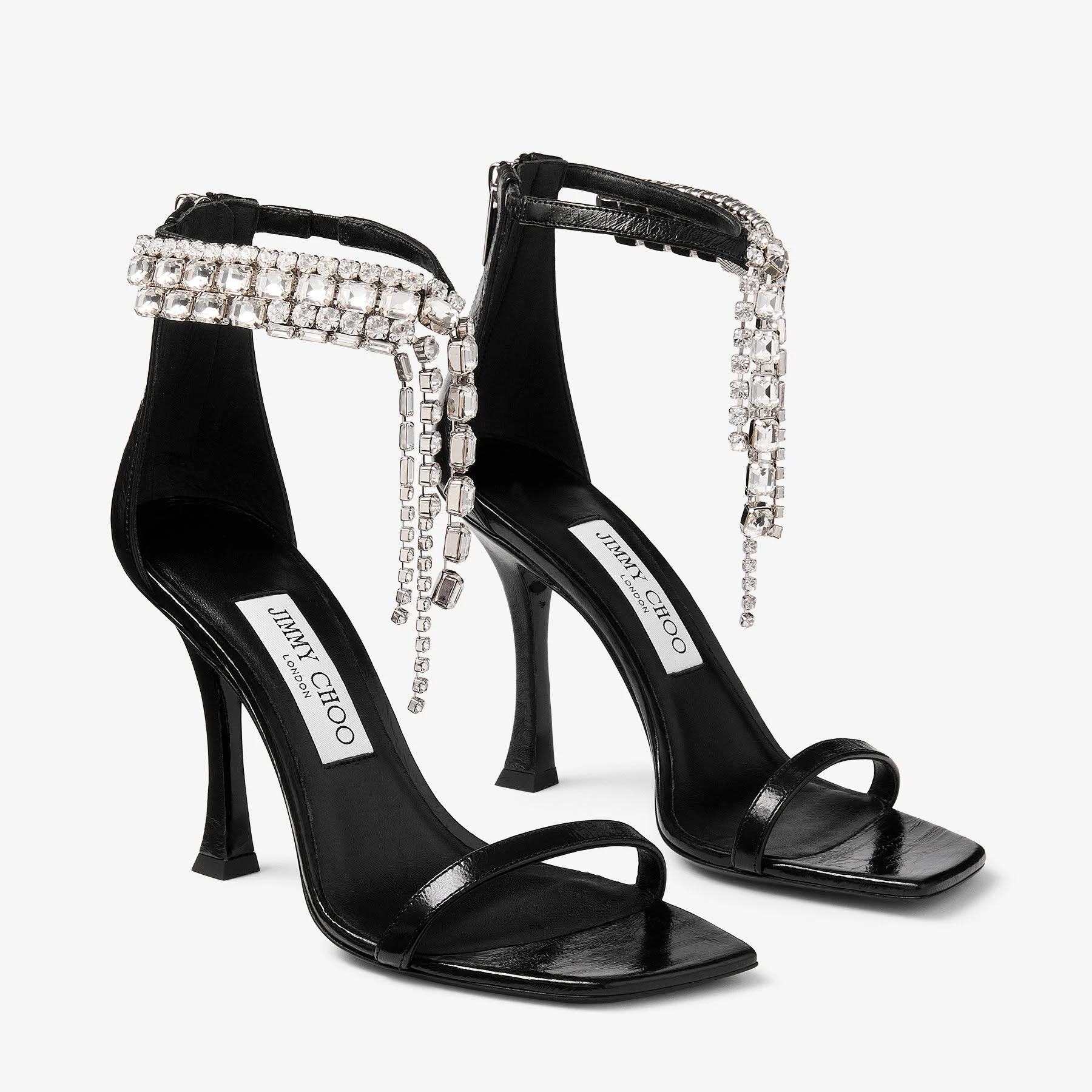 Jimmy Choo Verity 100 Embellished Satin Sandals