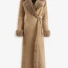 Joni Honey Shearling Maxi Coat