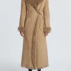 Joni Honey Shearling Maxi Coat