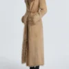 Joni Honey Shearling Maxi Coat