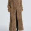 Joni Honey Shearling Maxi Coat