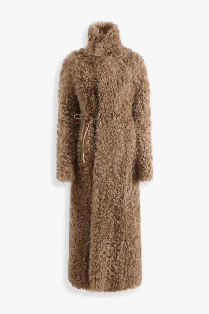 Joni Honey Shearling Maxi Coat