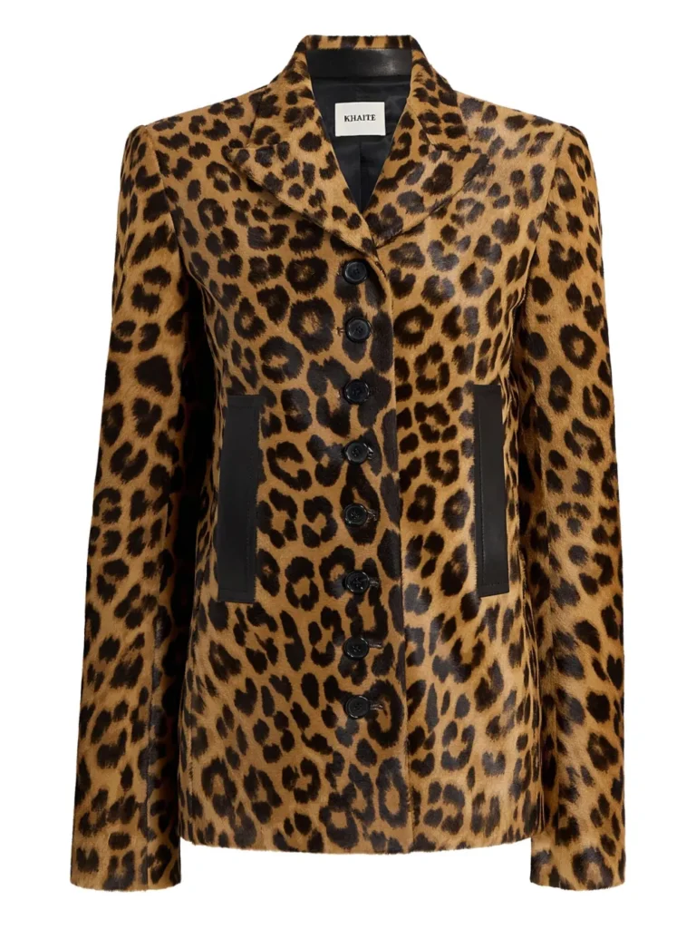 Khaite Leopard-Print Calf Hair Jacket