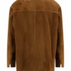 Lemaire Oversized Suede Coat in Chestnut Brown