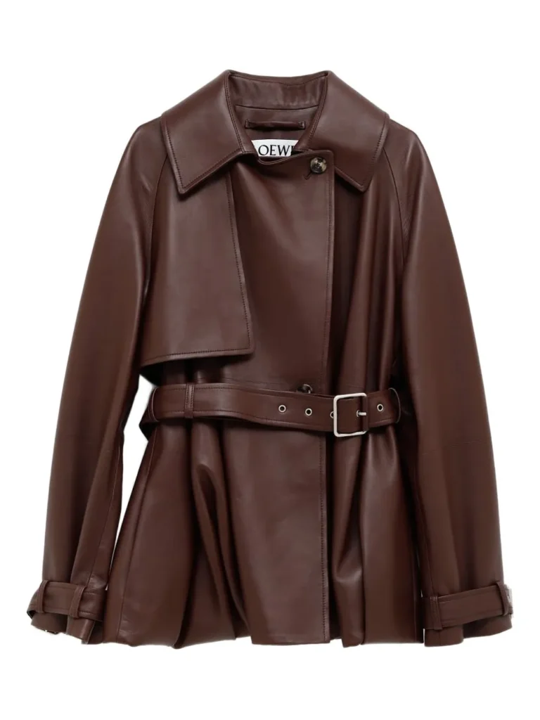 Loewe Brown Belted Leather Jacket