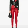 MITHLANE Colorblock Leather Moto Jacket