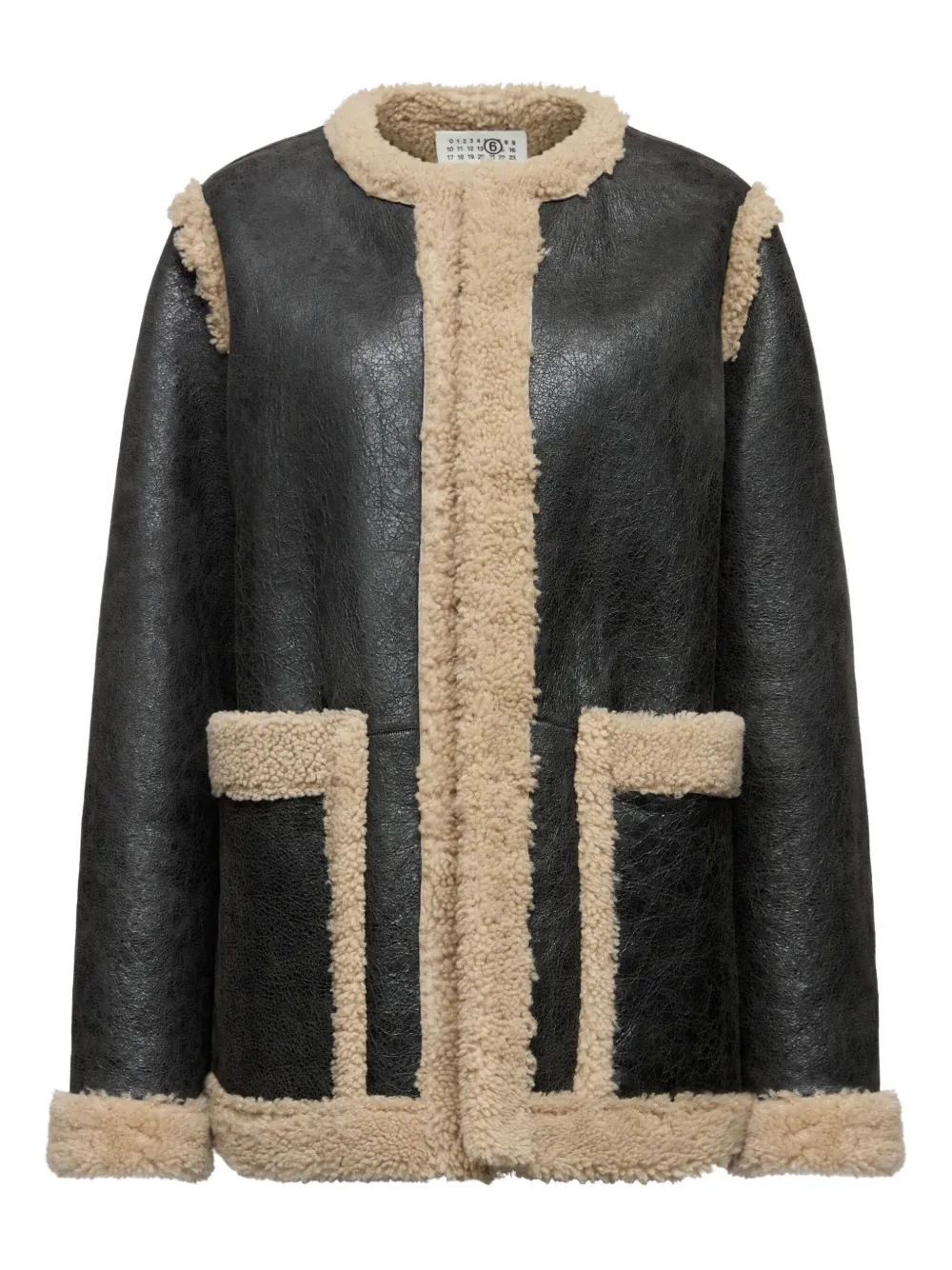 Maison Margiela Shearling-Trimmed Leather Jacket