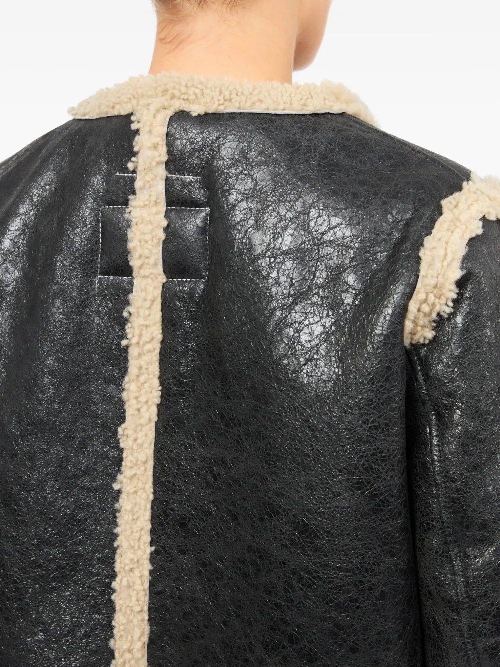 Maison Margiela Shearling-Trimmed Leather Jacket