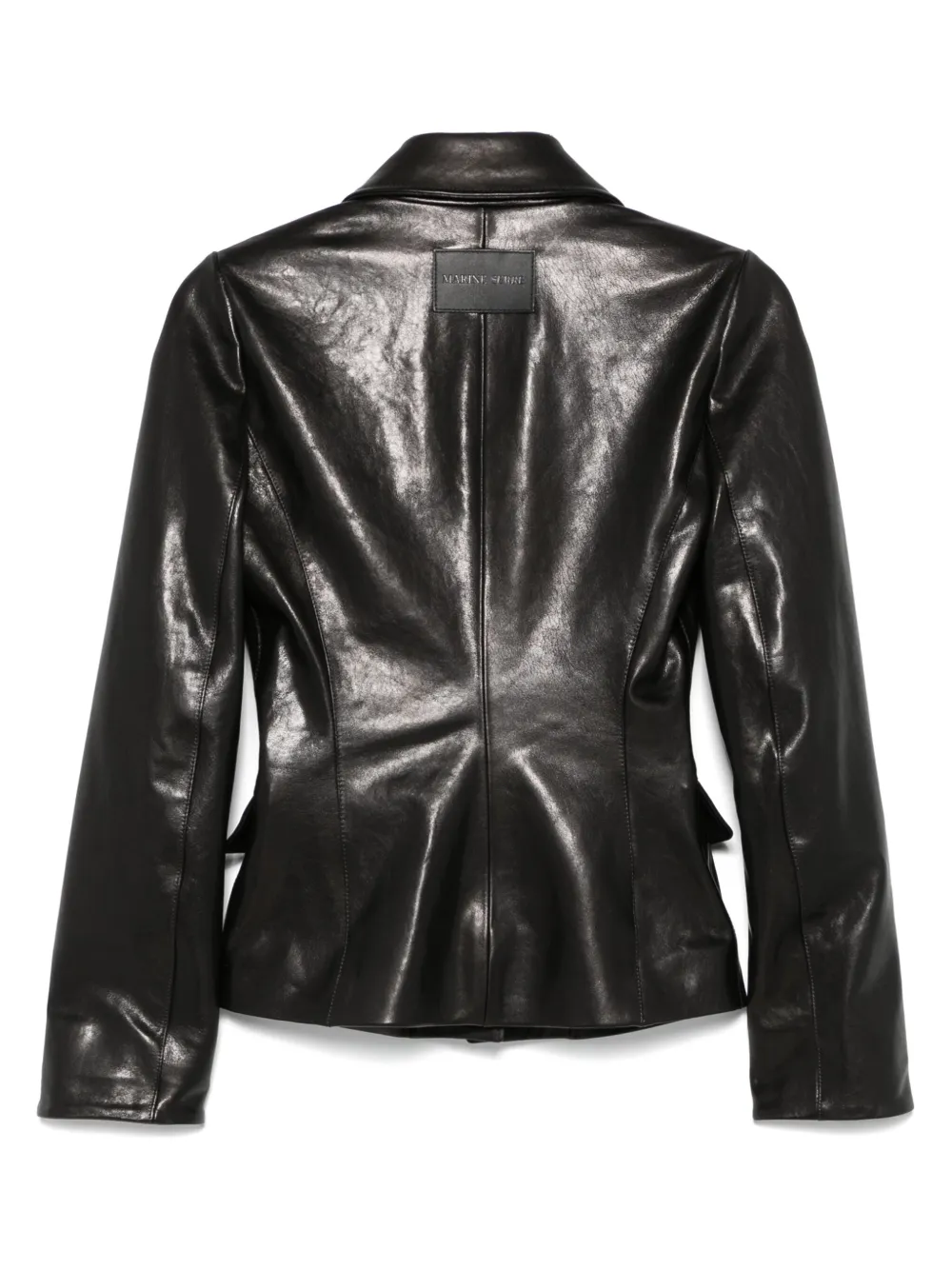 Marine Serre Black Leather Blazer