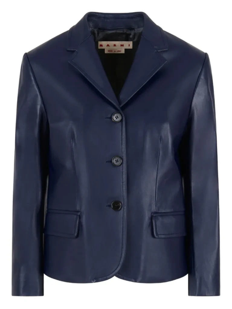 Marni Single-Breasted Leather Blazer