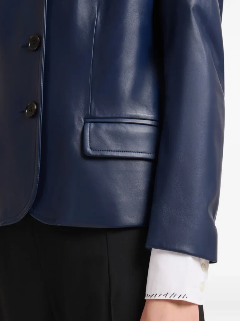 Marni Single-Breasted Leather Blazer