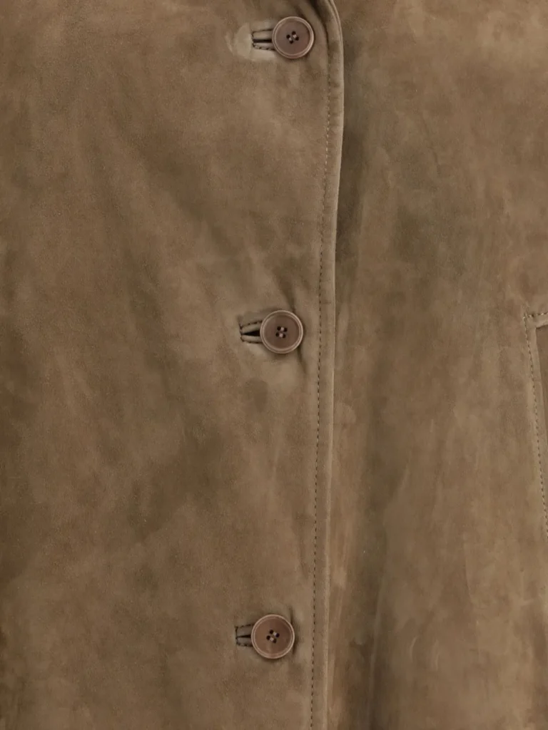 Max Mara Oversized Suede Jacket in Camel Brown