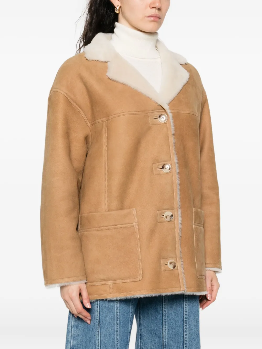 Max Mara Shearling Patch Pocket Coat