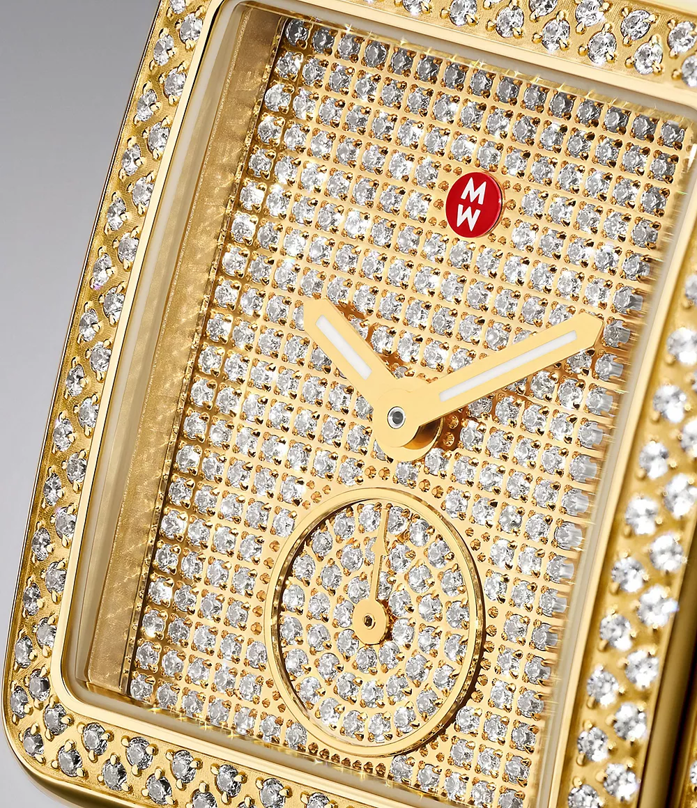 Michele Deco Madison Mid Diamond Gold Watch 4
