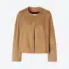 Mira Collarless Suede Jacket