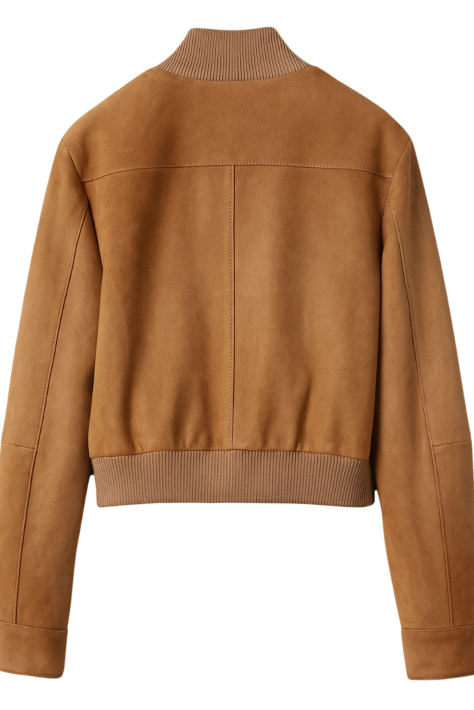 Miu Miu Cropped Suede Bomber Jacket
