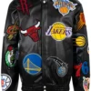 NBA Multi-Team Logo Leather Bomber Jacket