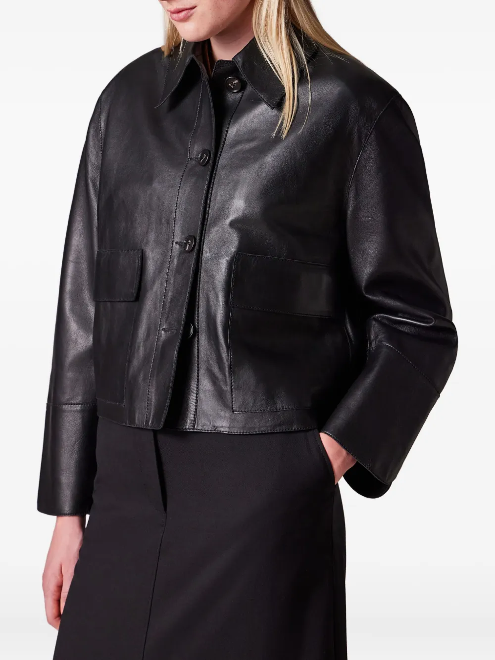 Paul Smith Cropped Leather Jacket