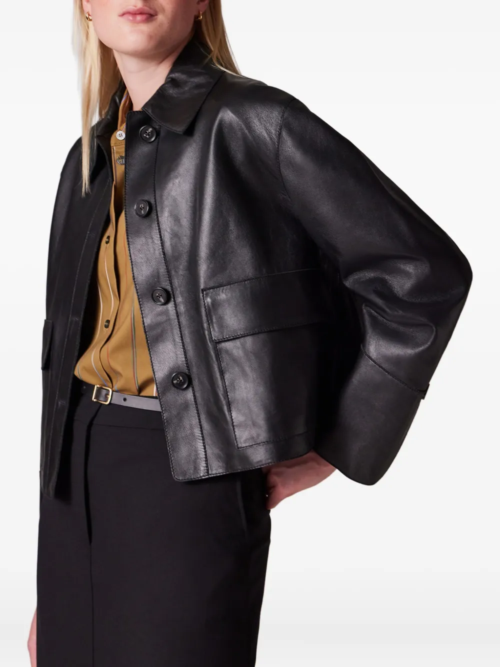 Paul Smith Cropped Leather Jacket