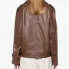 Peserico Cropped Double-Breasted Leather Jacket