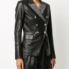 Philipp Plein Embellished Lapel Leather Blazer