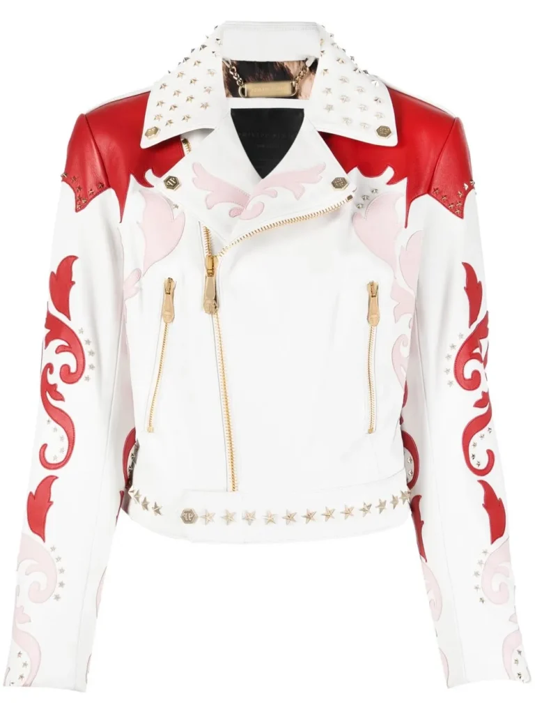 Philipp Plein Studded Embellished Biker Jacket