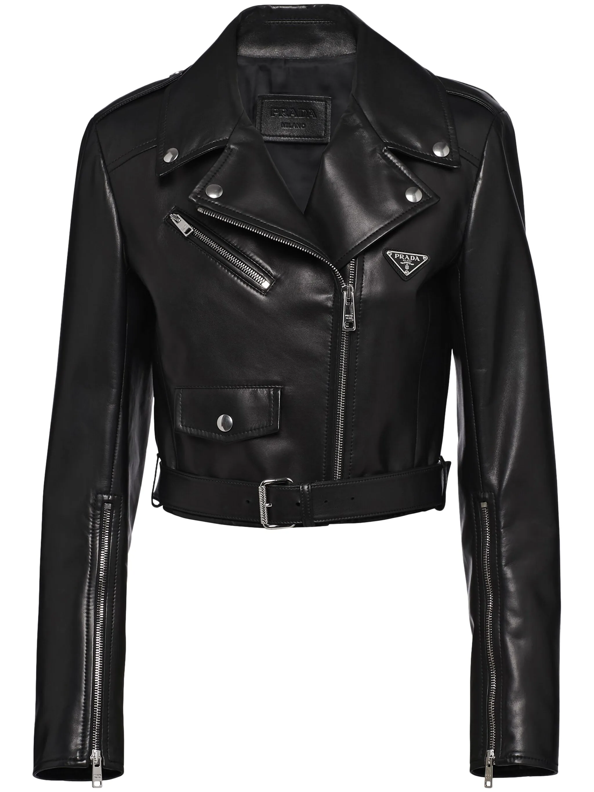 Prada Black Leather Biker Jacket