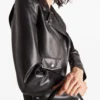 Prada Black Leather Biker Jacket