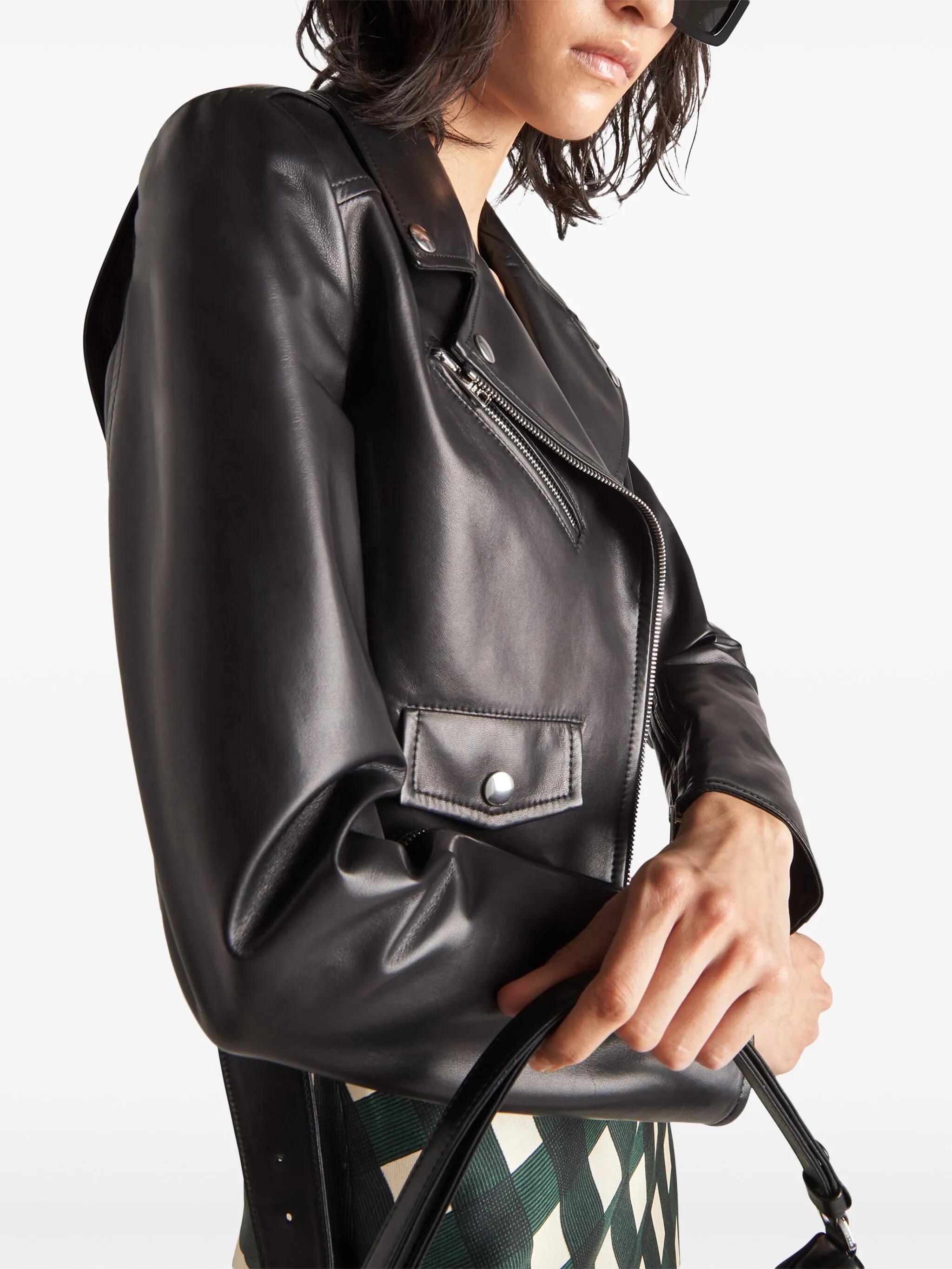 Prada Black Leather Biker Jacket