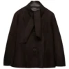 Prada Suede Jacket with Tie Collar
