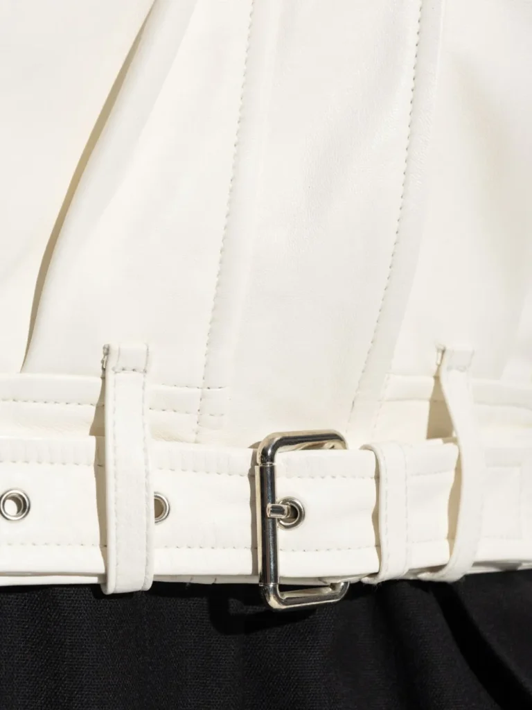 ROKH Belted Leather Bomber Jacket