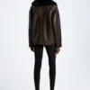 Rhett Dark Brown Leather Jacket with Fur Collar