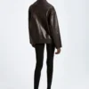 Rhett Dark Brown Leather Jacket with Fur Collar