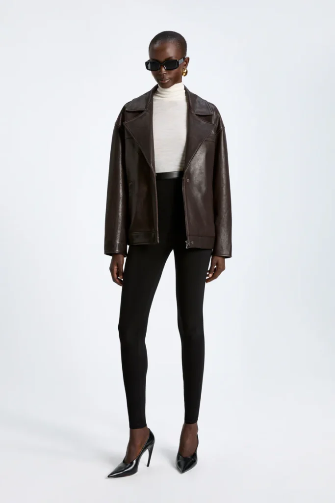 Rhett Dark Brown Leather Jacket with Fur Collar