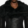 Rick Owens Shearling-Lined Asymmetric Leather Jacket