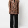 Saint Laurent Leopard-Print Leather Blazer