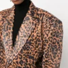 Saint Laurent Leopard-Print Leather Blazer