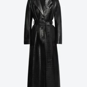 Scarlett Black Gloss Croco Trench Coat