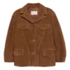 Siedrés Suede Button-Up Jacket in Brown