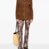 Siedrés Suede Button-Up Jacket in Brown