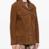 Siedrés Suede Button-Up Jacket in Brown