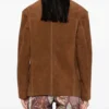 Siedrés Suede Button-Up Jacket in Brown