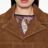 Siedrés Suede Button-Up Jacket in Brown