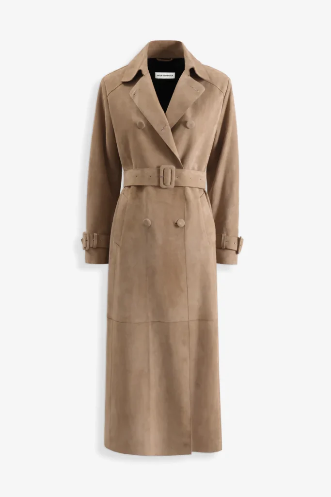Tate Suede Sable Trench Coat