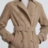 Tate Suede Sable Trench Coat