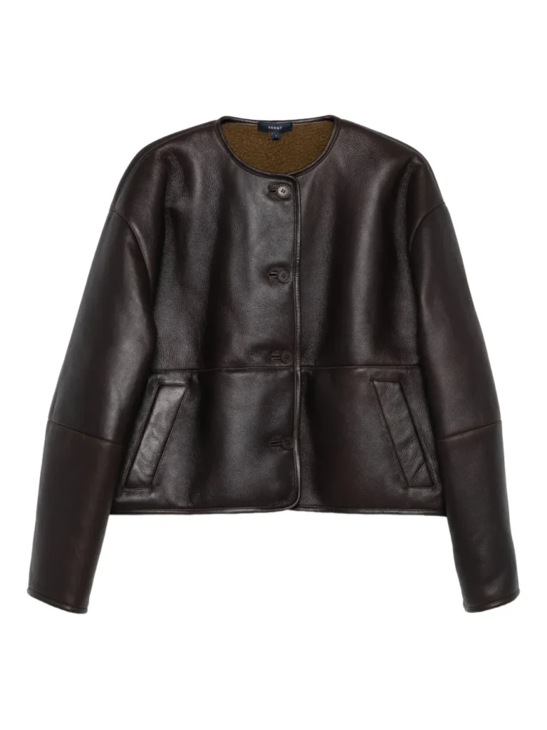 Totême Shearling-Lined Leather Jacket