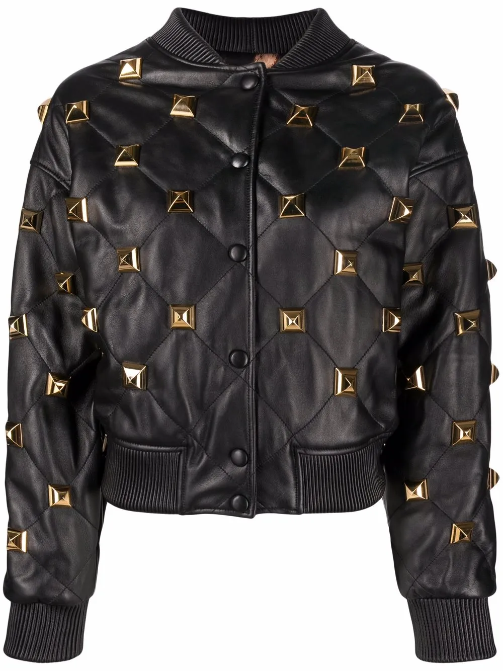 Valentino Garavani Roman Stud Quilted Leather Bomber Jacket